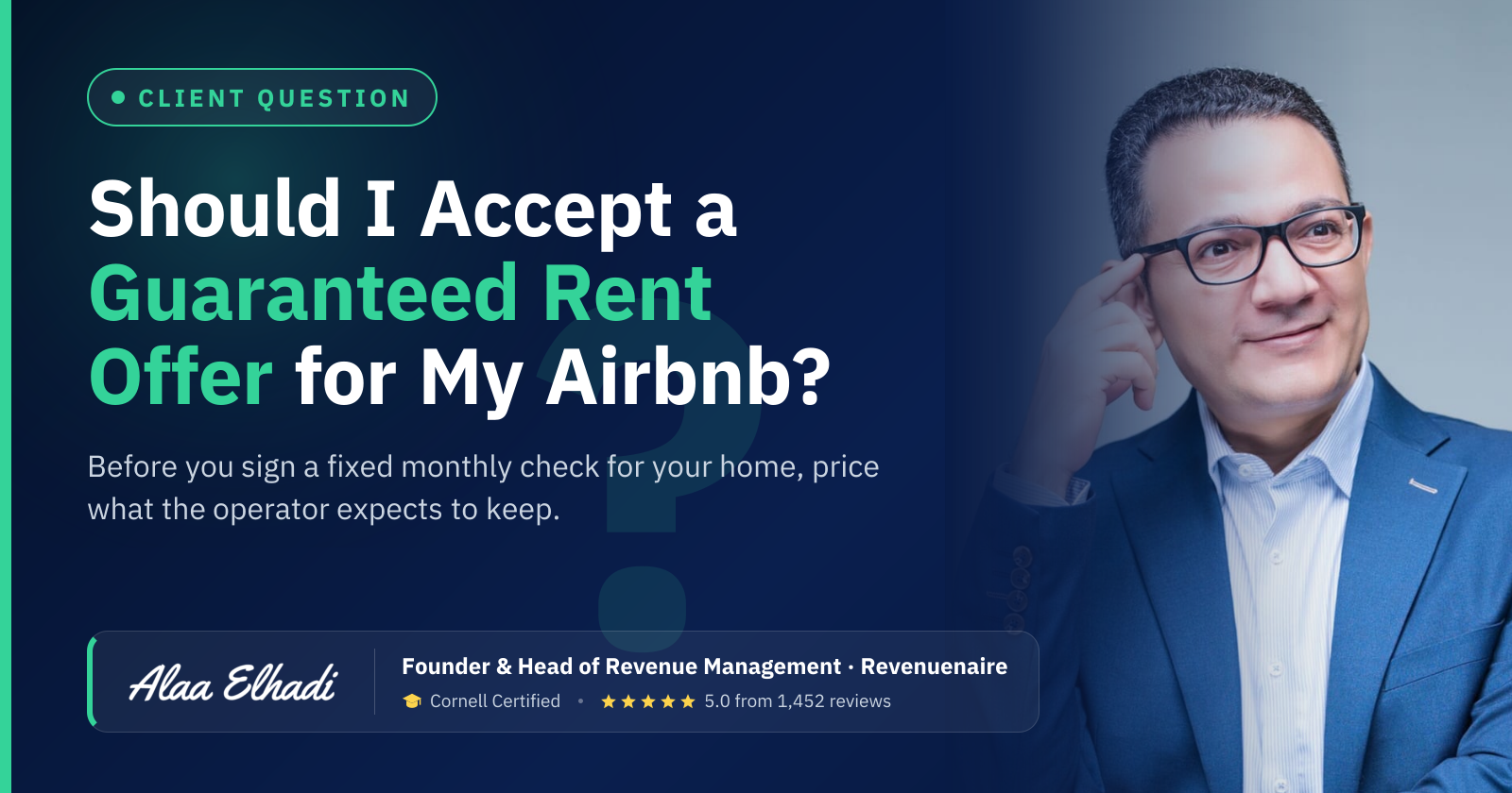 Should I Accept a Guaranteed Rent Offer for My Airbnb?: Before you sign a fixed monthly check for your home, price what the operator expects to keep.