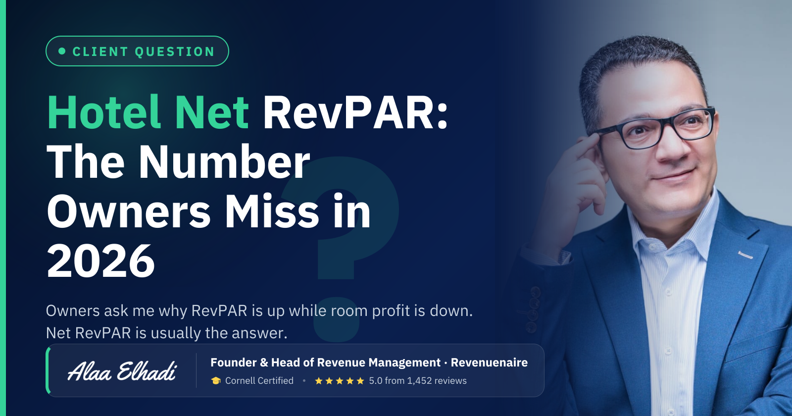 Hotel Net RevPAR: The Number Owners Miss in 2026: Owners ask me why RevPAR is up while room profit is down. Net RevPAR is usually the answer.