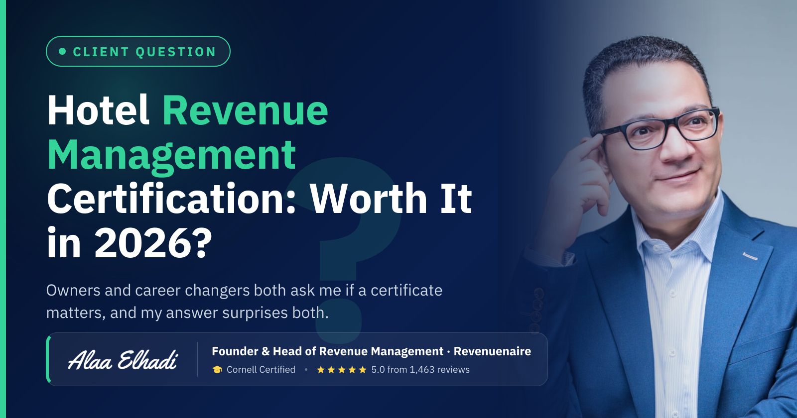Hotel Revenue Management Certification: Worth It in 2026?: Owners and career changers both ask me if a certificate matters, and my answer surprises both.