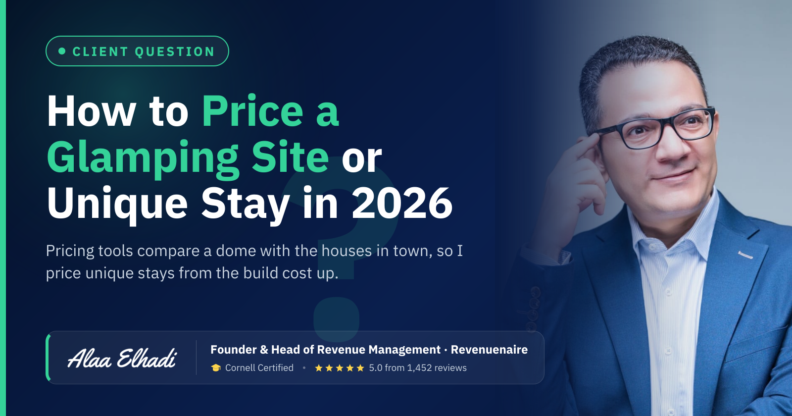 How to Price a Glamping Site or Unique Stay in 2026: Pricing tools compare a dome with the houses in town, so I price unique stays from the build cost up.