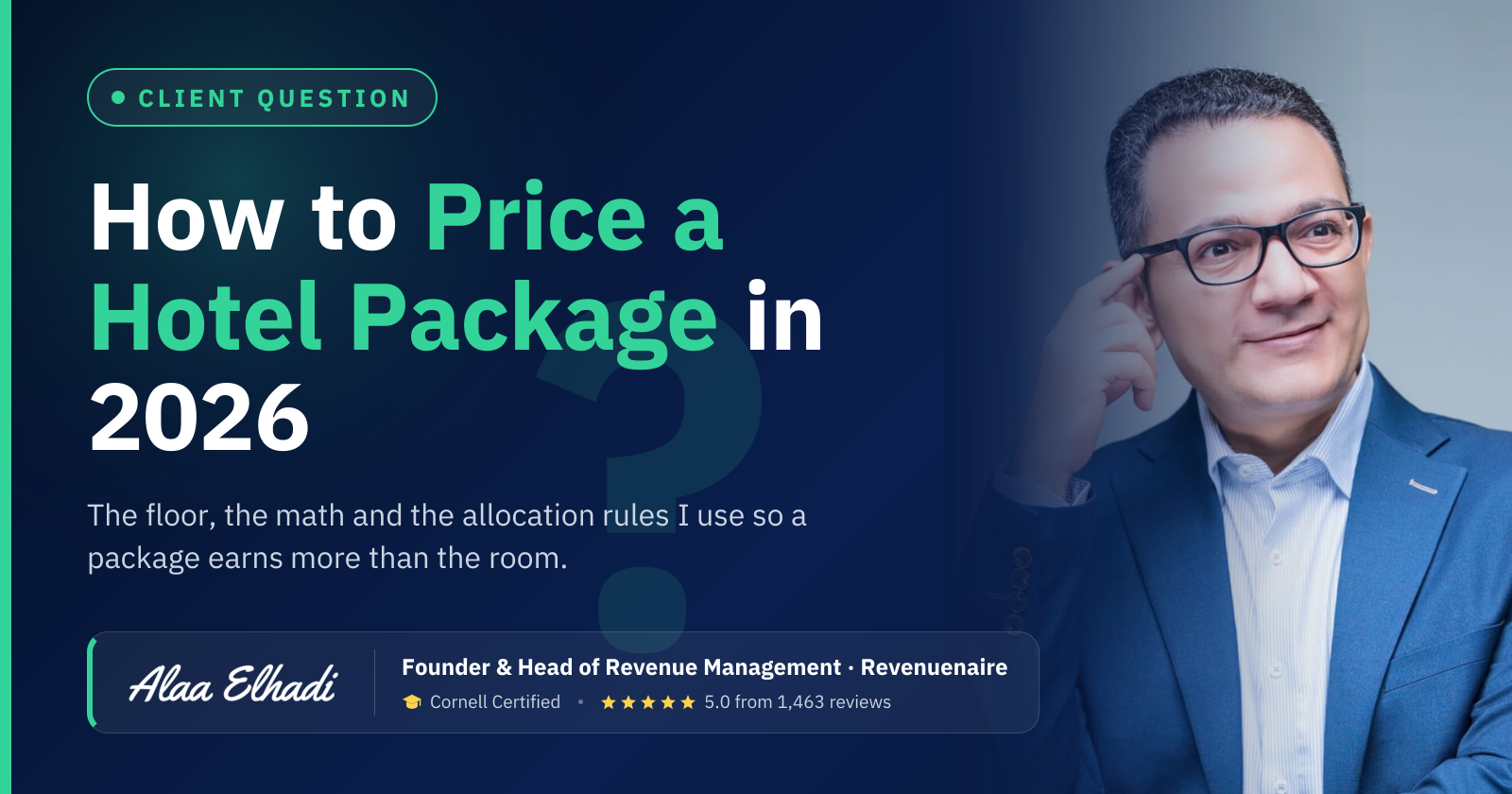 How to Price a Hotel Package in 2026: The floor, the math and the allocation rules I use so a package earns more than the room.