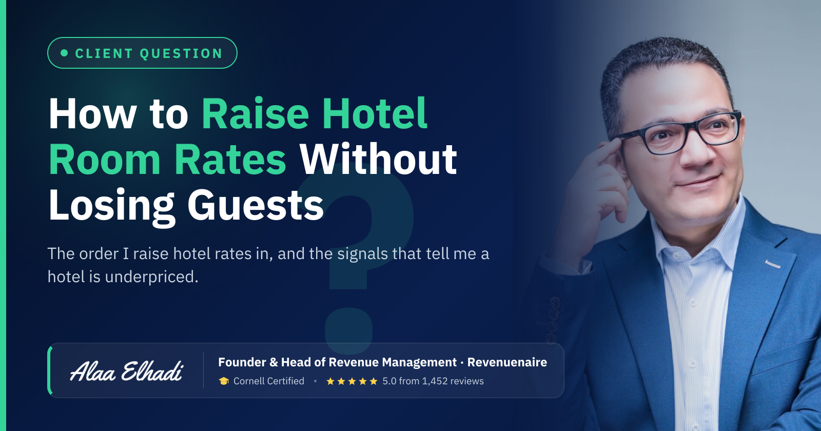 How to Raise Hotel Room Rates Without Losing Guests: The order I raise hotel rates in, and the signals that tell me a hotel is underpriced.