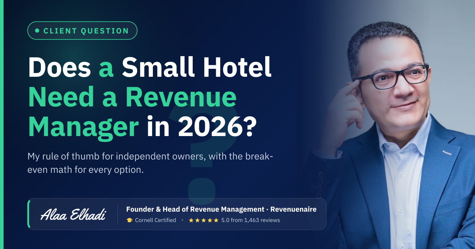 Does a Small Hotel Need a Revenue Manager in 2026?