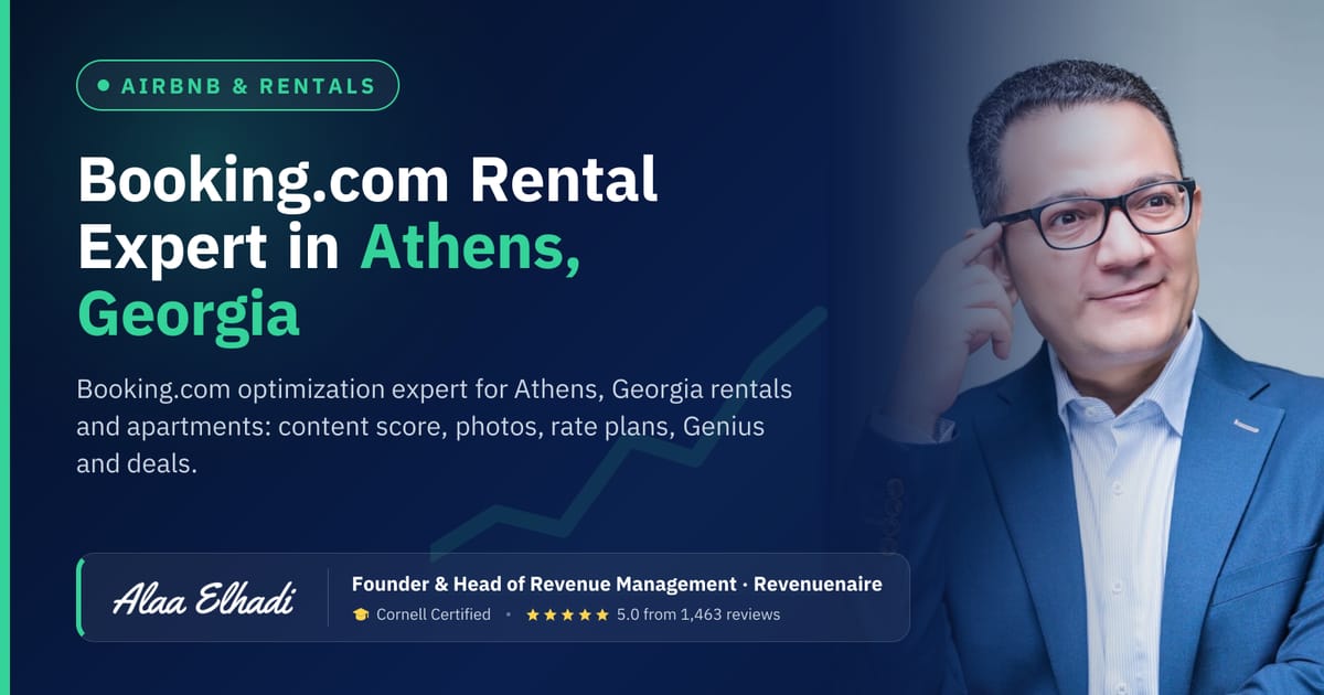 Booking.com Optimization Expert for Rentals in Athens, Georgia, United States