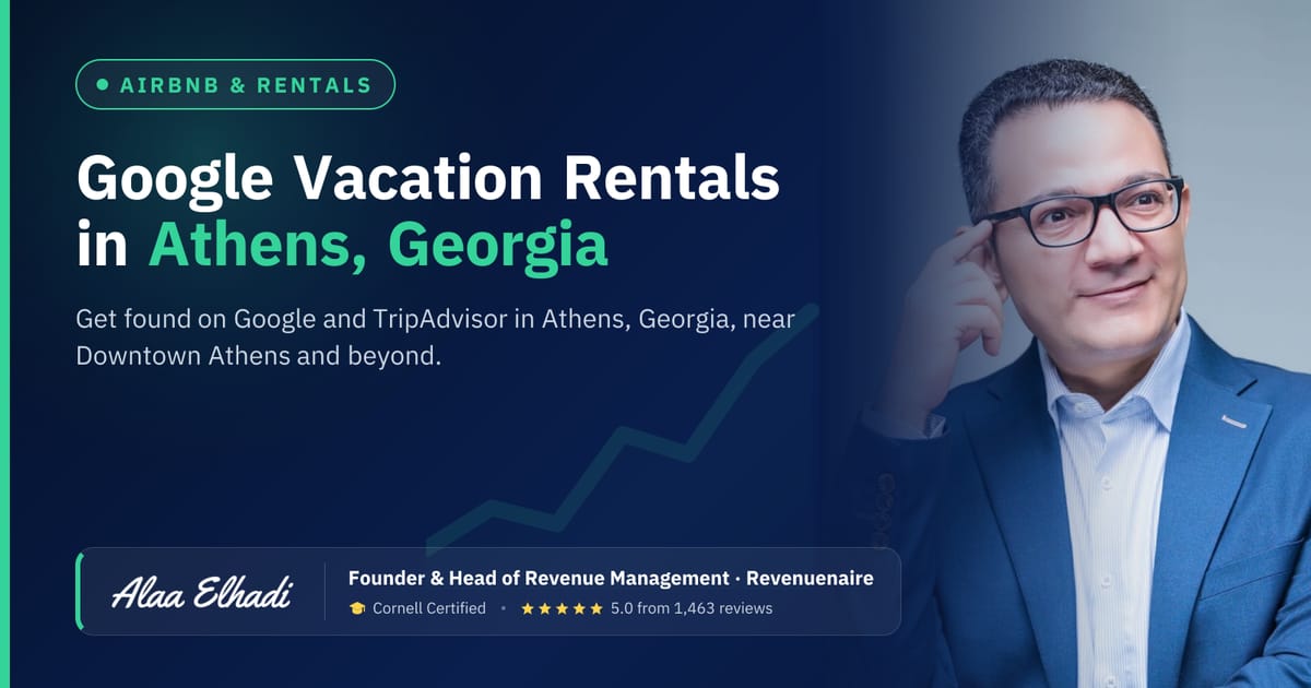 Google Vacation Rentals Expert in Athens, Georgia, United States