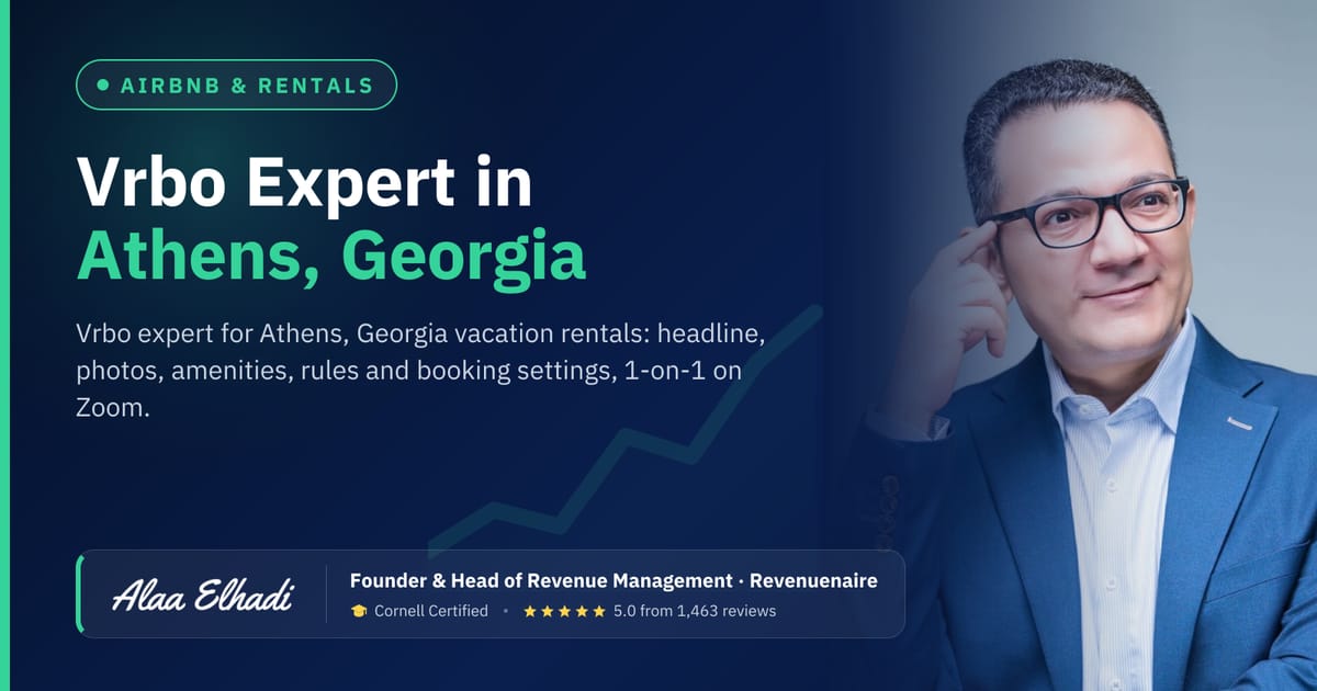 Vrbo Listing Optimization Expert in Athens, Georgia, United States