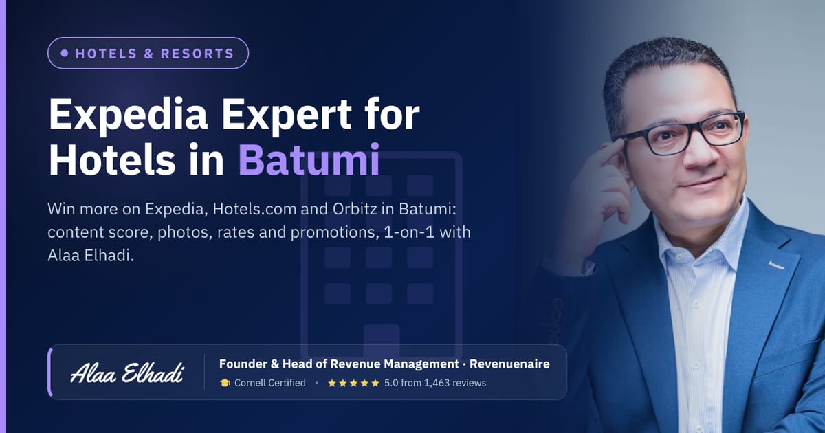 Expedia Optimization Expert for Hotels in Batumi, Georgia