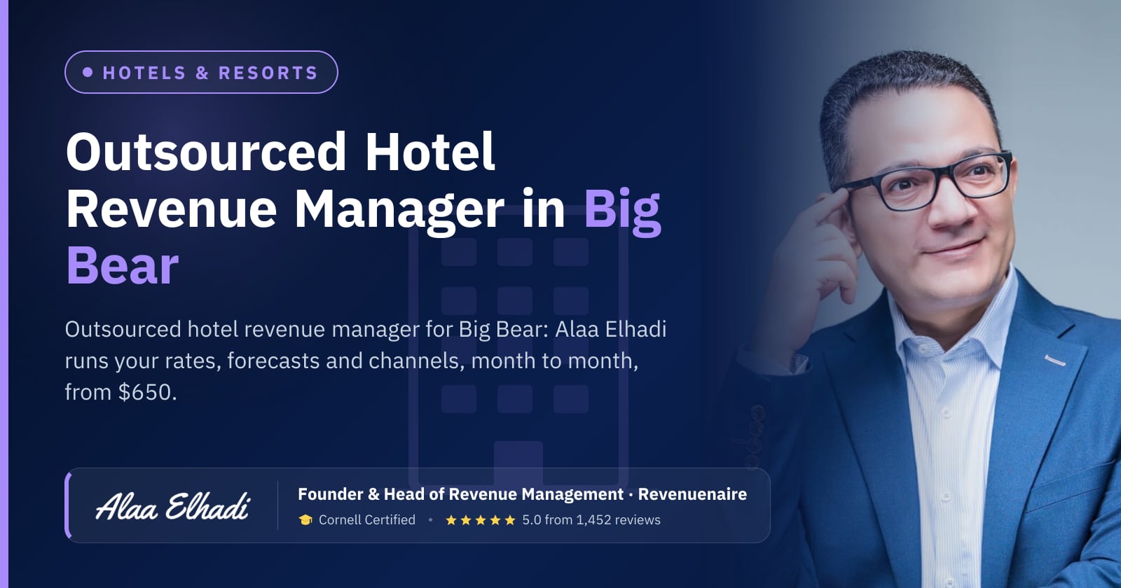 Outsourced Hotel Revenue Manager in Big Bear & Joshua Tree, United States
