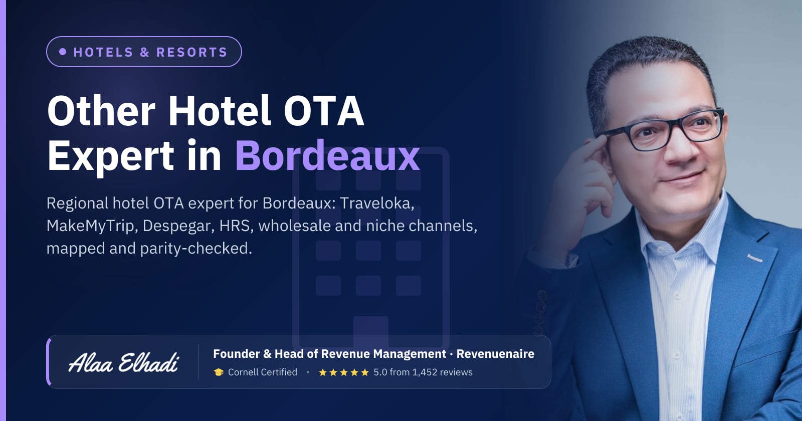 Regional Hotel OTA Optimization Expert in Bordeaux, France