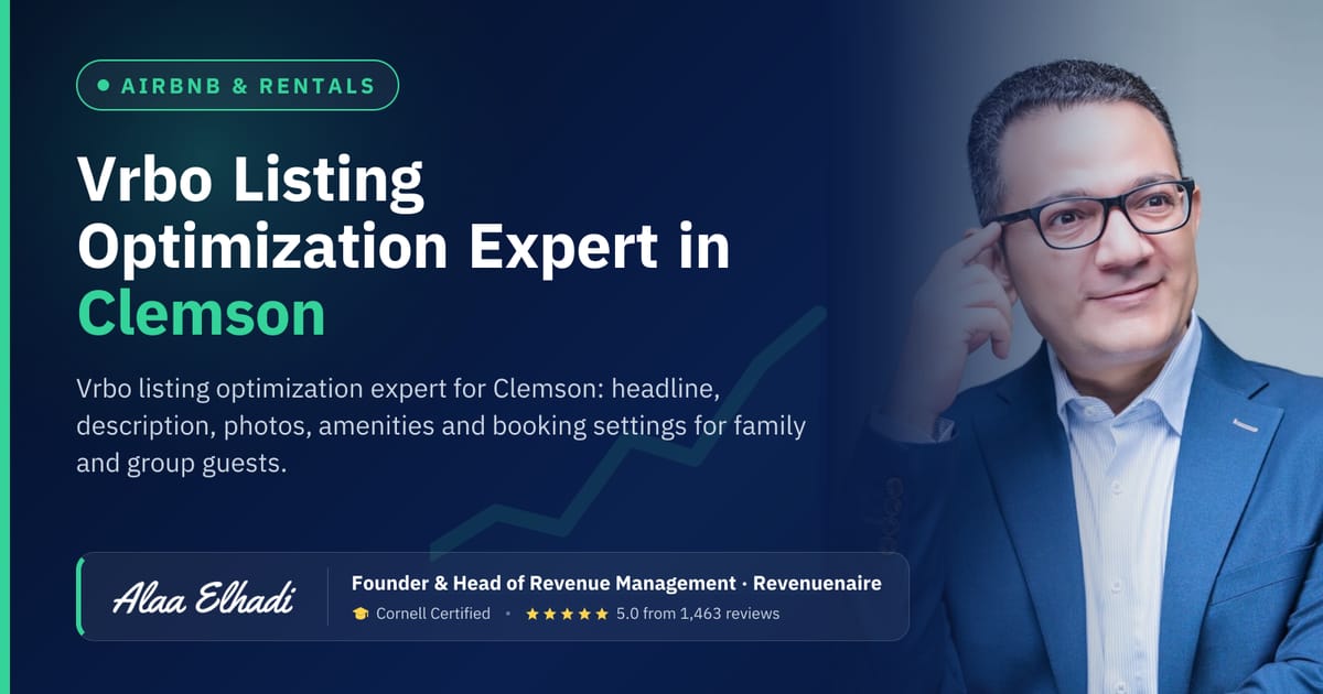 Vrbo Listing Optimization Expert in Clemson & Lake Hartwell, United States