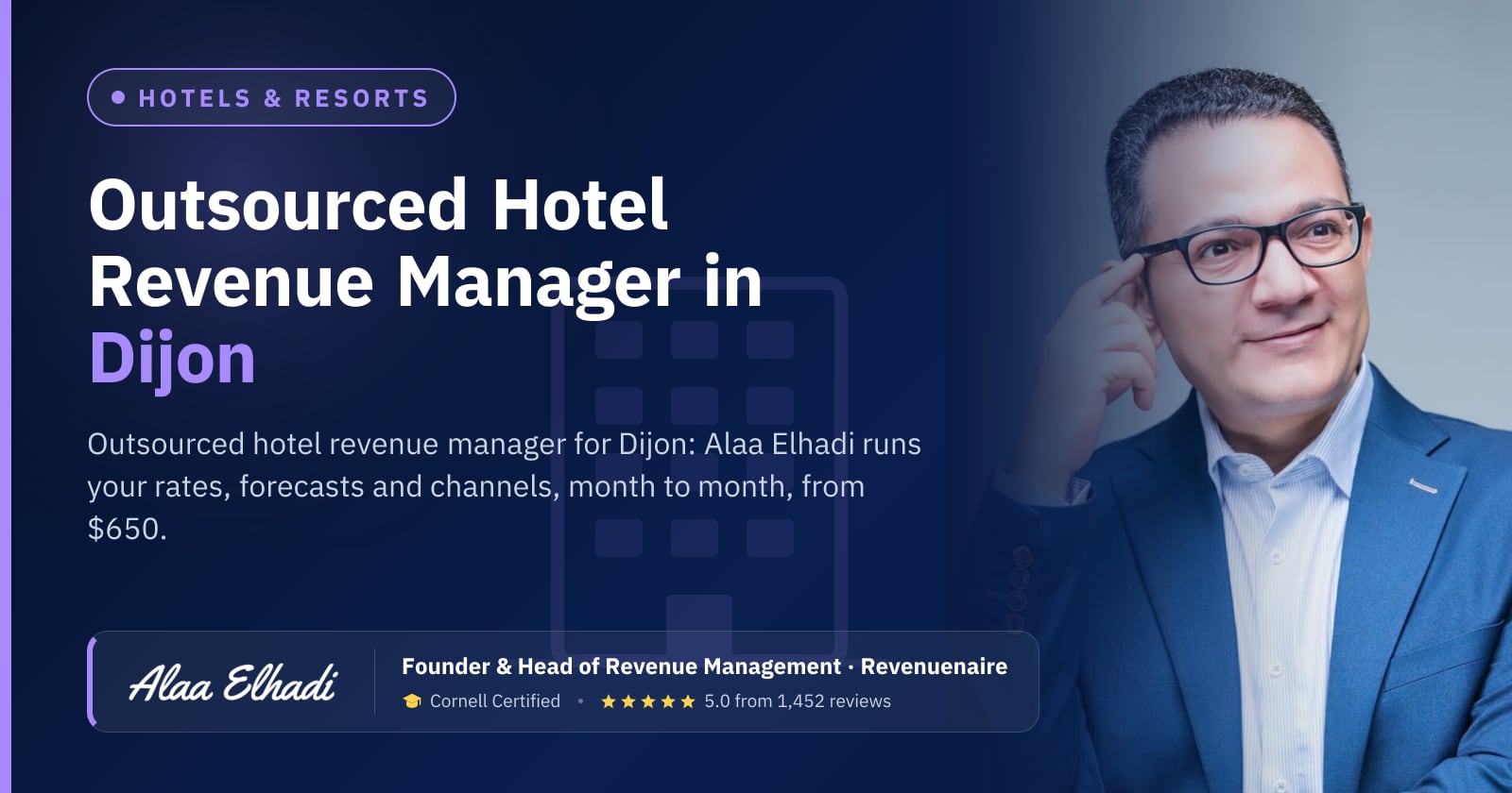 Outsourced Hotel Revenue Manager in Dijon & Burgundy, France