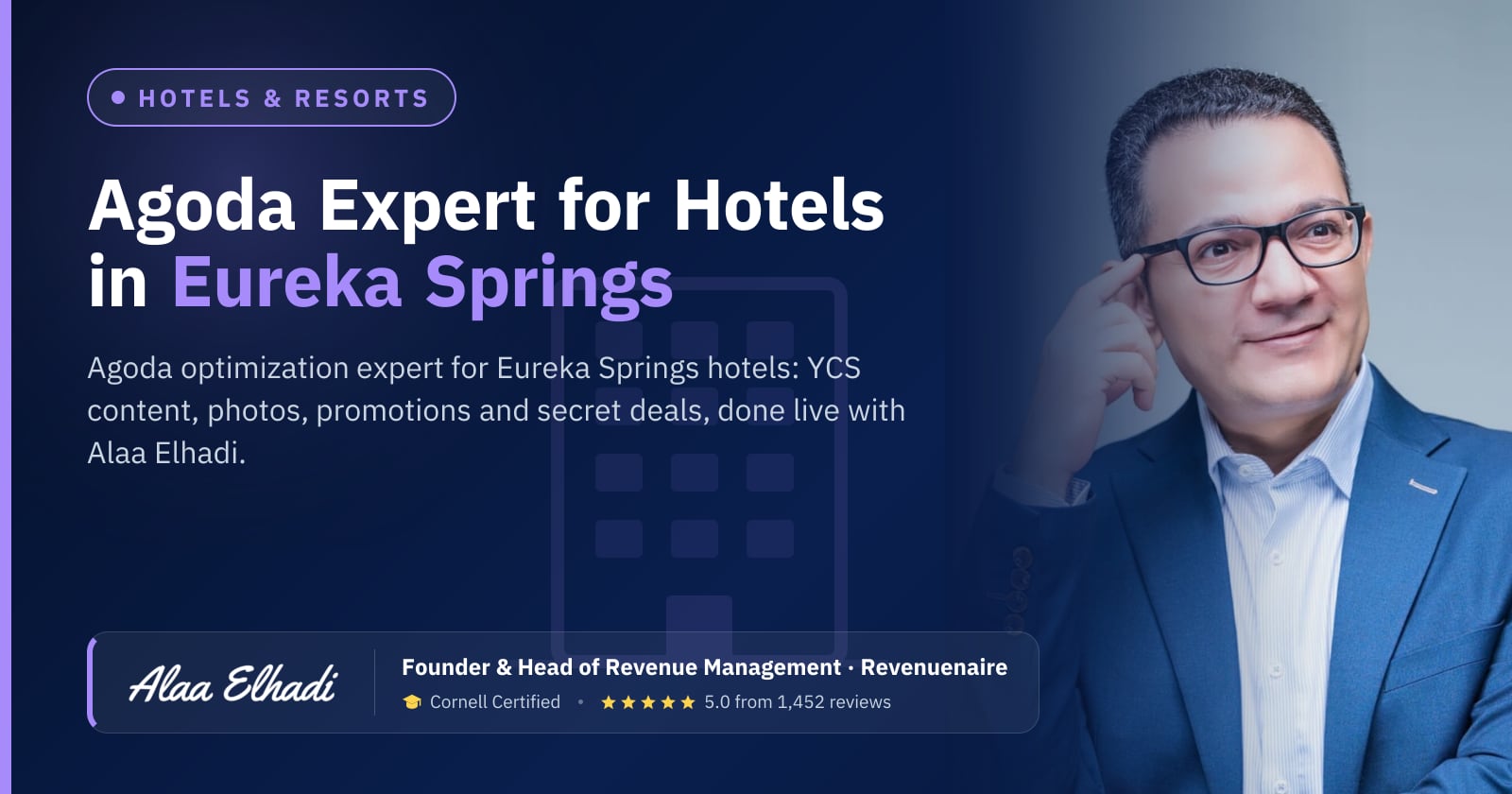 Agoda Optimization Expert for Hotels in Eureka Springs & the Ozarks, United States