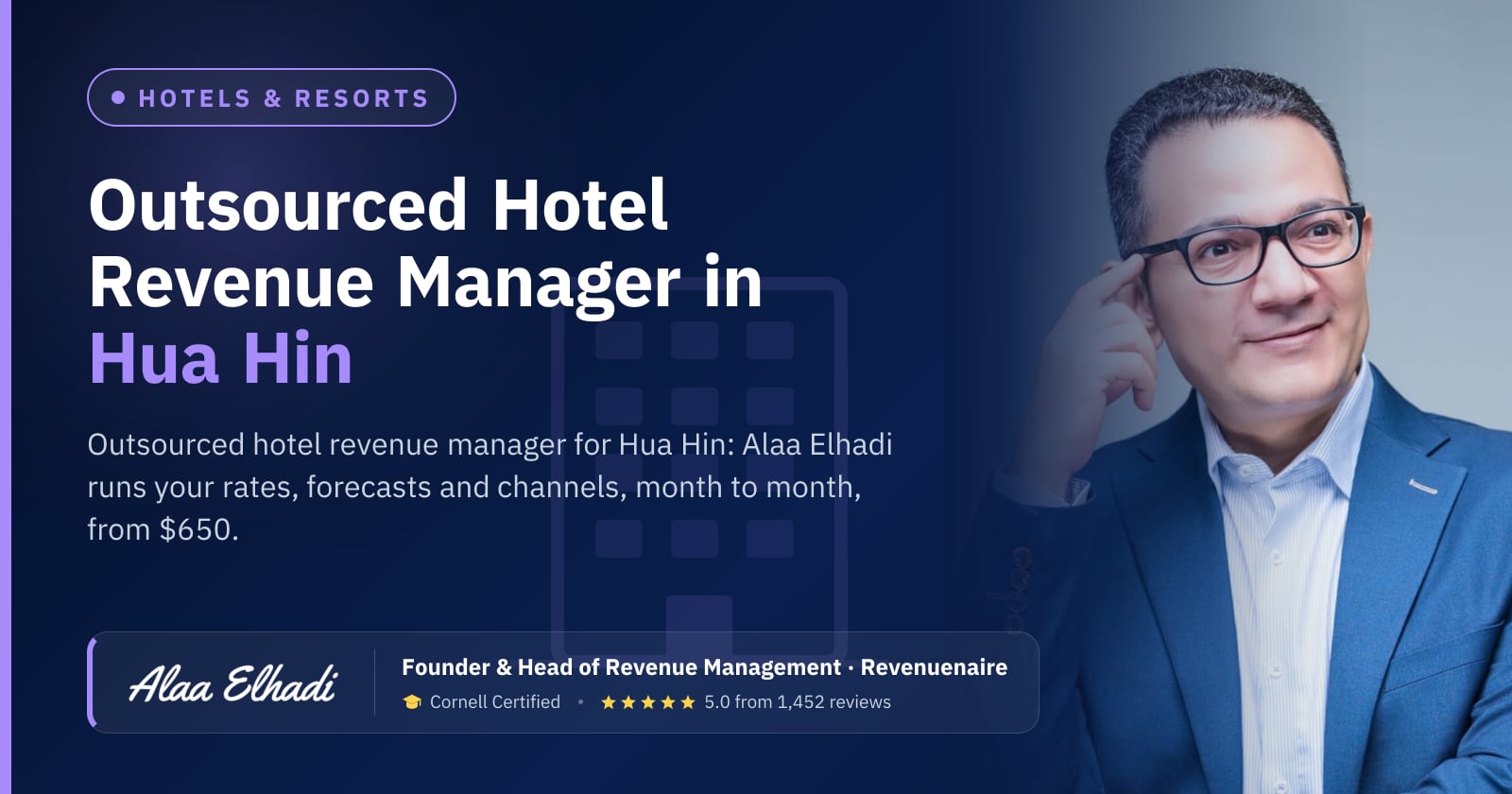 Outsourced Hotel Revenue Manager in Hua Hin, Thailand