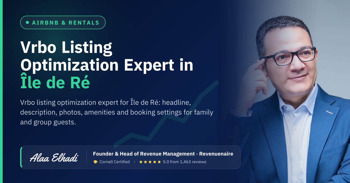 Vrbo Listing Optimization Expert in Île de Ré & La Rochelle, France