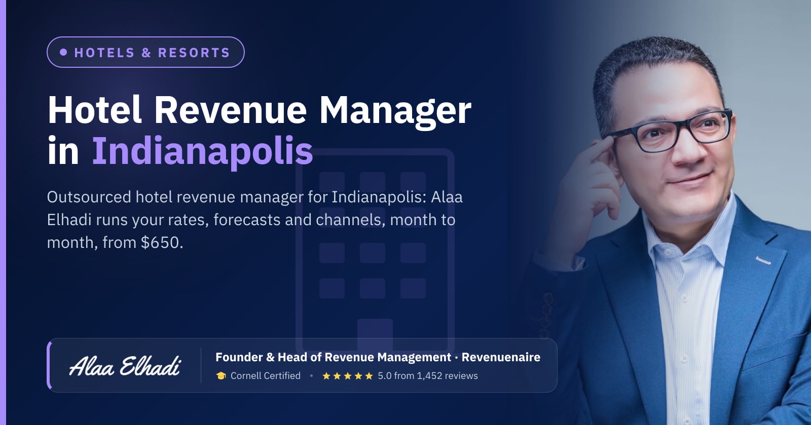 Outsourced Hotel Revenue Manager in Indianapolis, United States