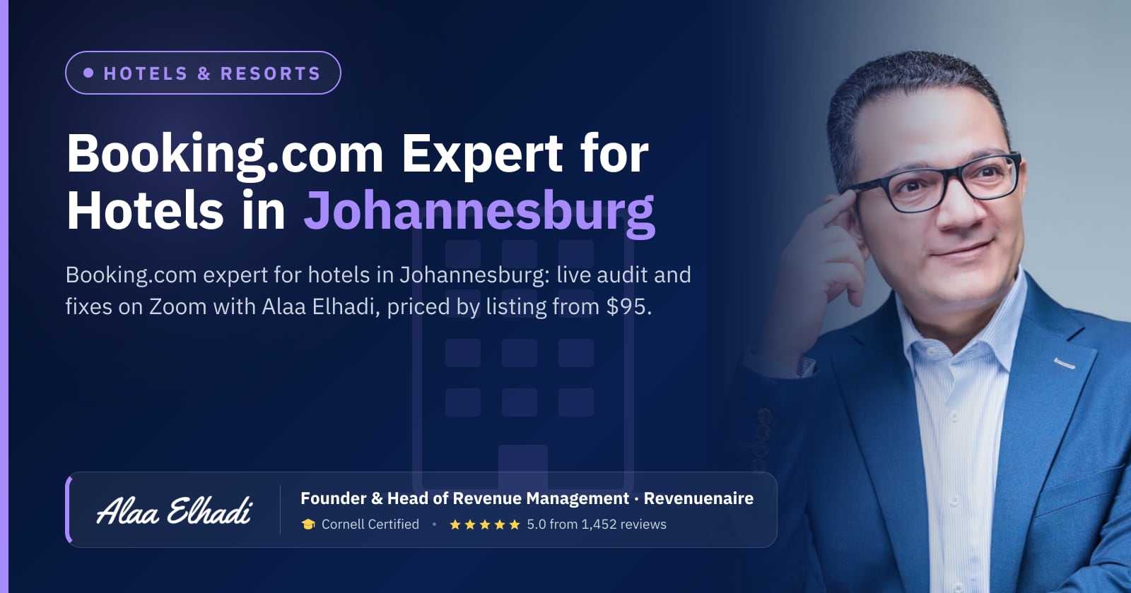 Booking.com Optimization Expert for Hotels in Johannesburg & Kruger, South Africa