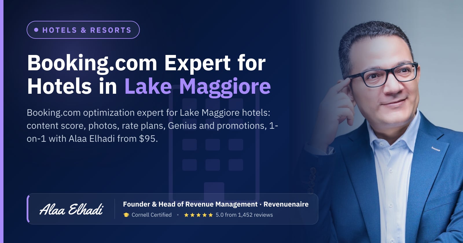 Booking.com Optimization Expert for Hotels in Lake Maggiore & Lake Orta, Italy