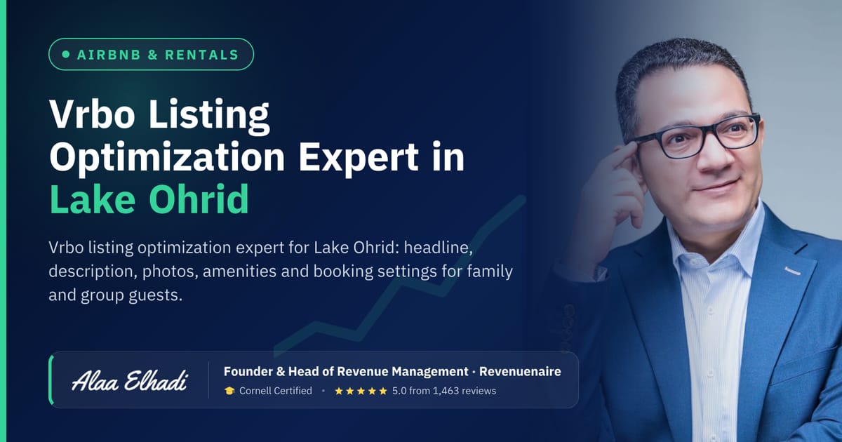 Vrbo Listing Optimization Expert in Lake Ohrid, North Macedonia