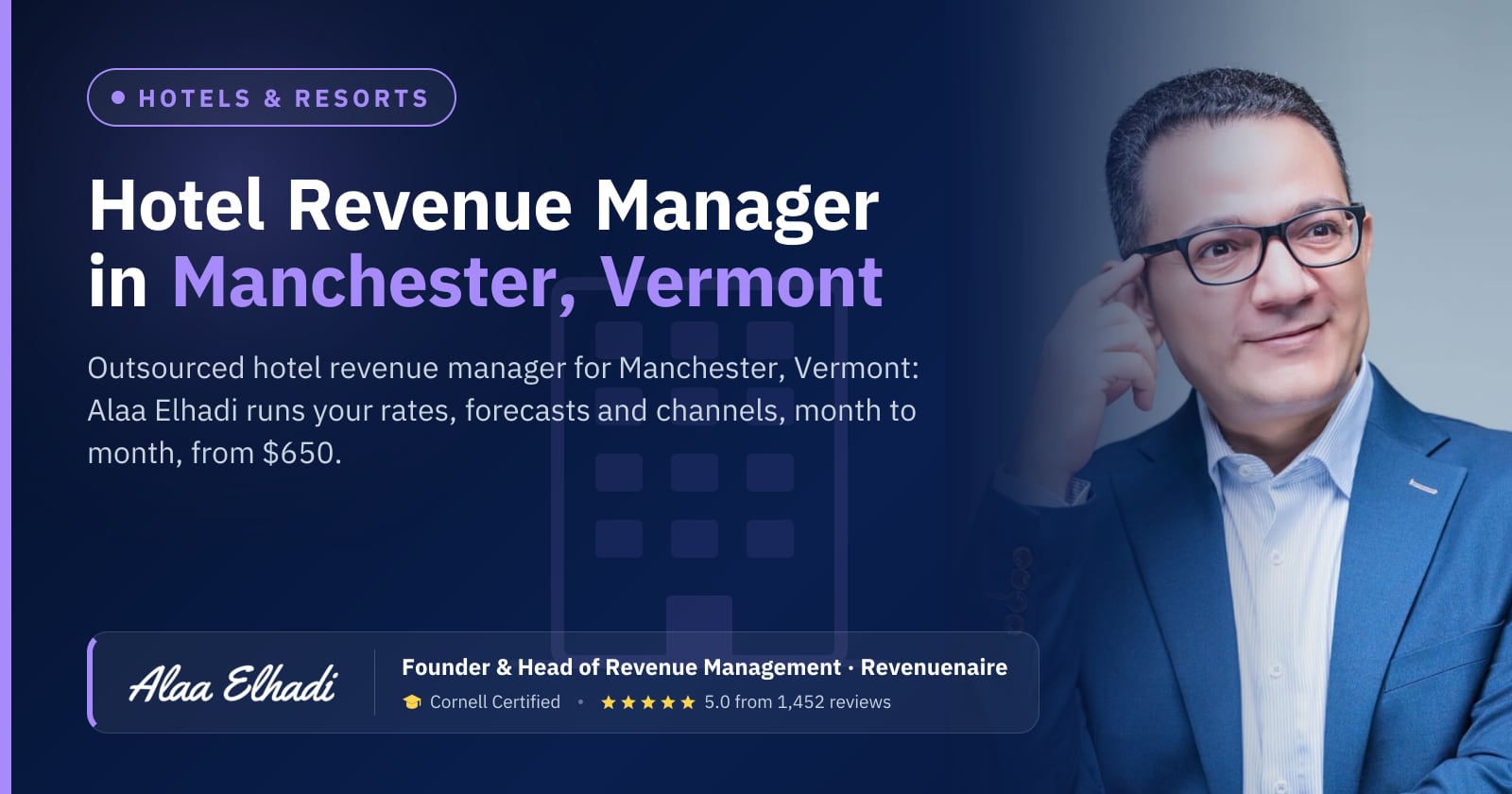 Outsourced Hotel Revenue Manager in Manchester & Southern Vermont, United States