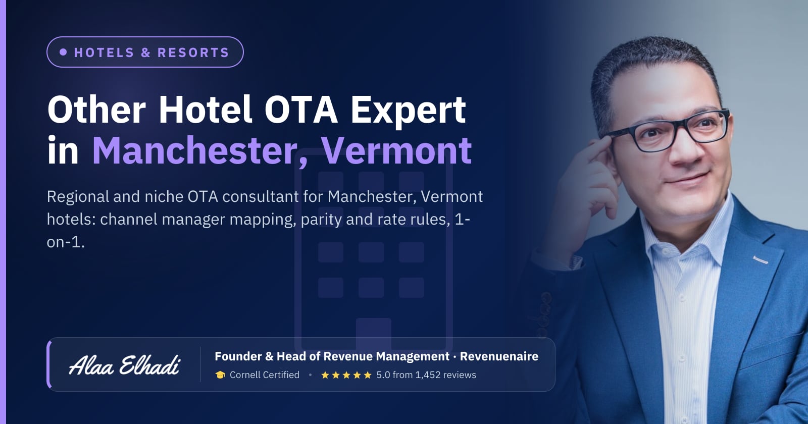 Regional Hotel OTA Optimization Expert in Manchester & Southern Vermont, United States