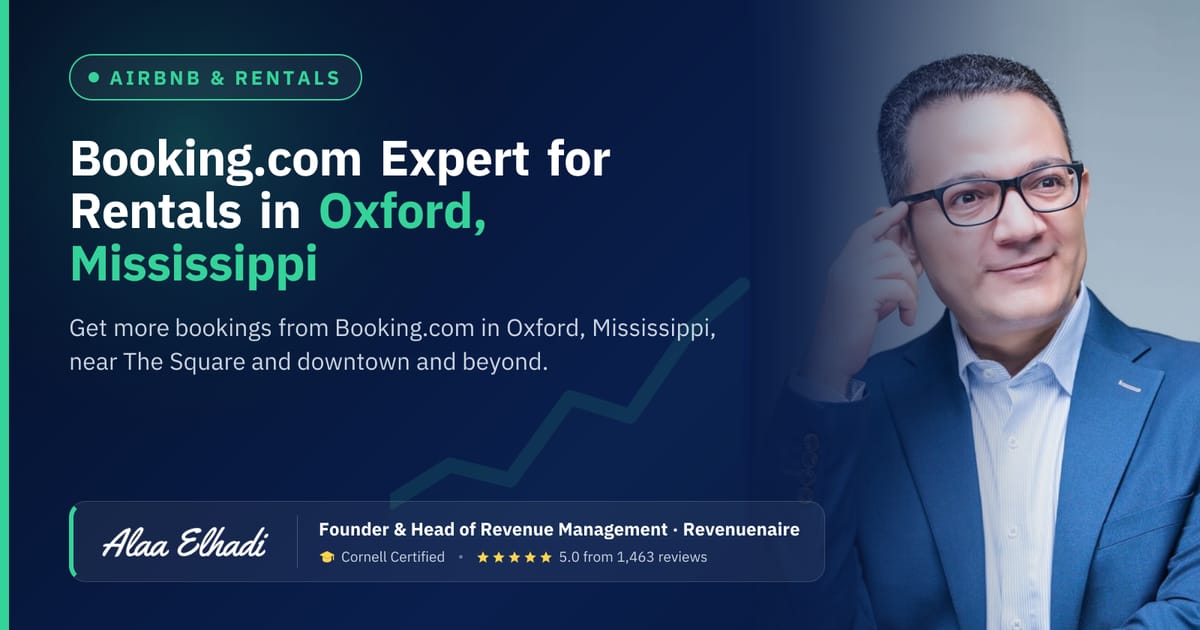 Booking.com Optimization Expert for Rentals in Oxford, Mississippi, United States