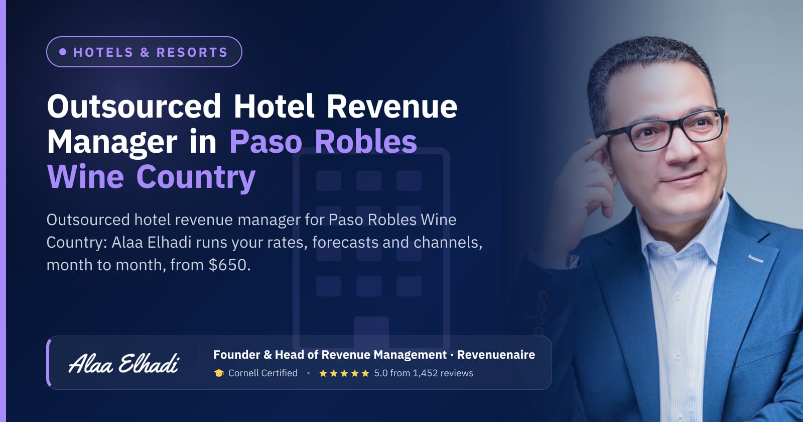 Outsourced Hotel Revenue Manager in Paso Robles Wine Country, United States