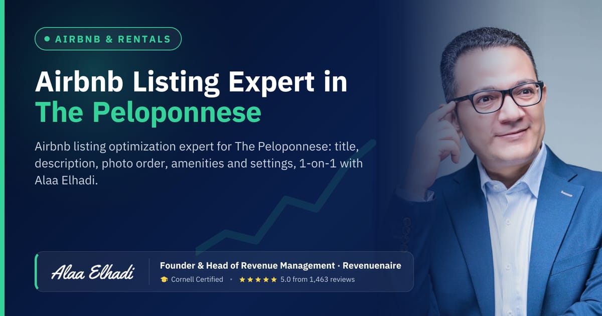 Airbnb Listing Optimization Expert in The Peloponnese (Nafplio, Kalamata & Messinia), Greece