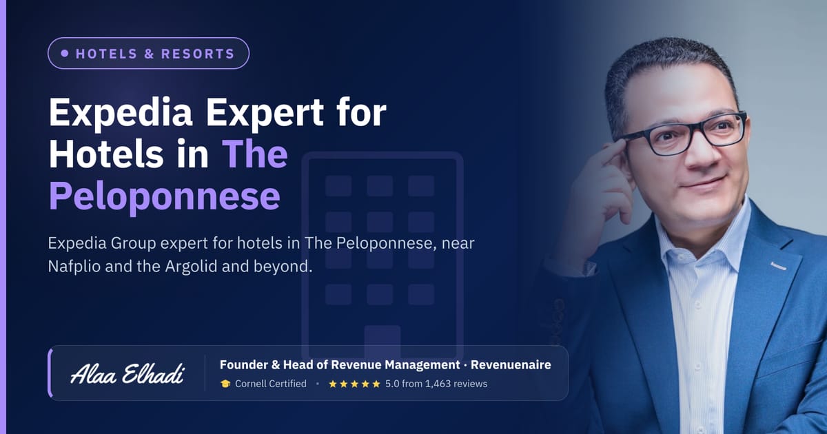Expedia Optimization Expert for Hotels in The Peloponnese (Nafplio, Kalamata & Messinia), Greece