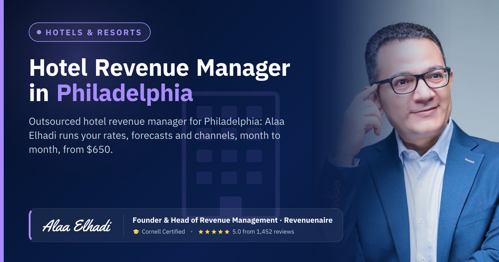 Outsourced Hotel Revenue Manager in Philadelphia, United States