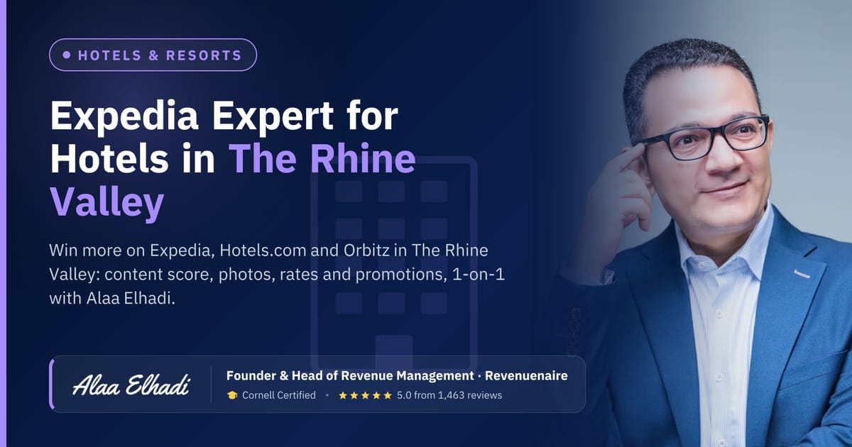 Expedia Optimization Expert for Hotels in The Rhine Valley (Rüdesheim & the Middle Rhine), Germany