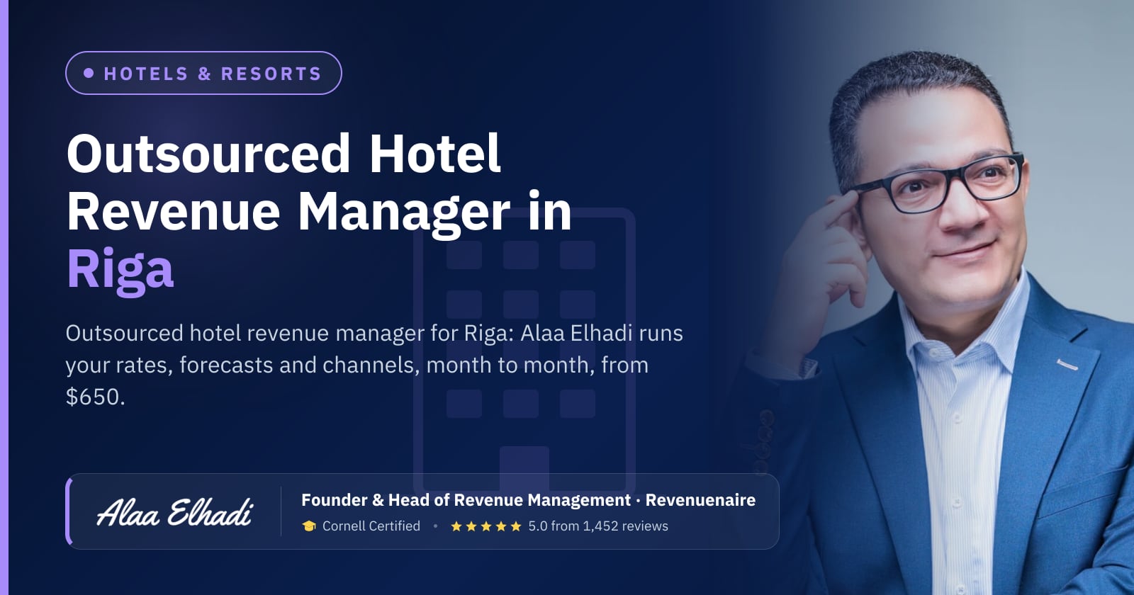 Outsourced Hotel Revenue Manager in Riga, Latvia
