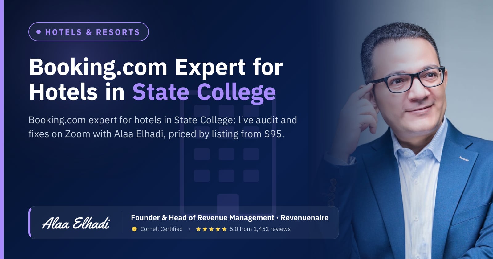 Booking.com Optimization Expert for Hotels in State College & Happy Valley, United States