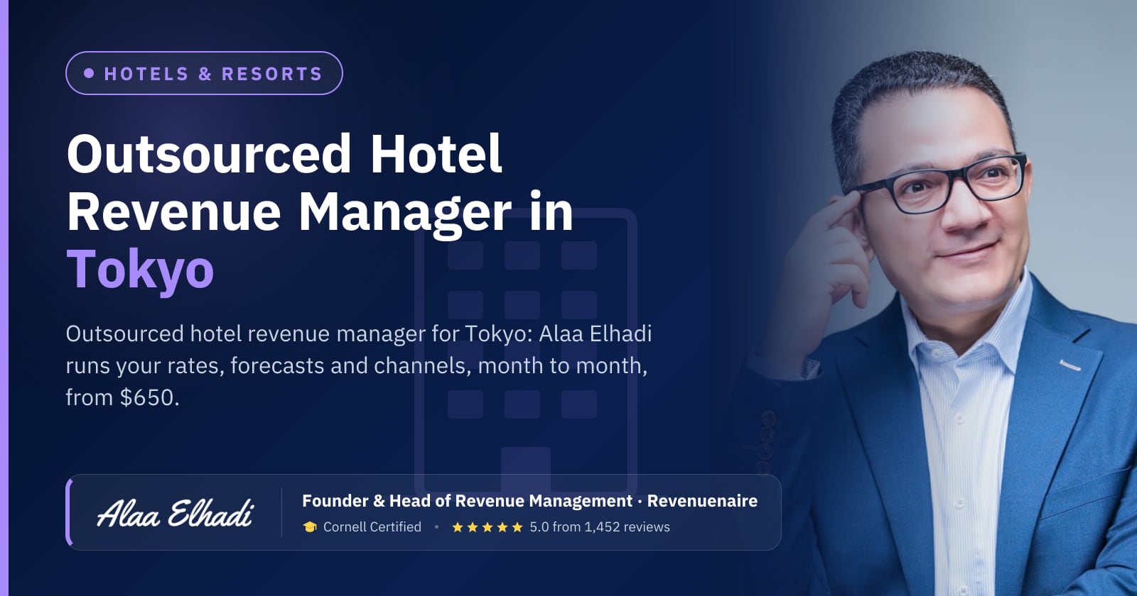 Outsourced Hotel Revenue Manager in Tokyo, Japan