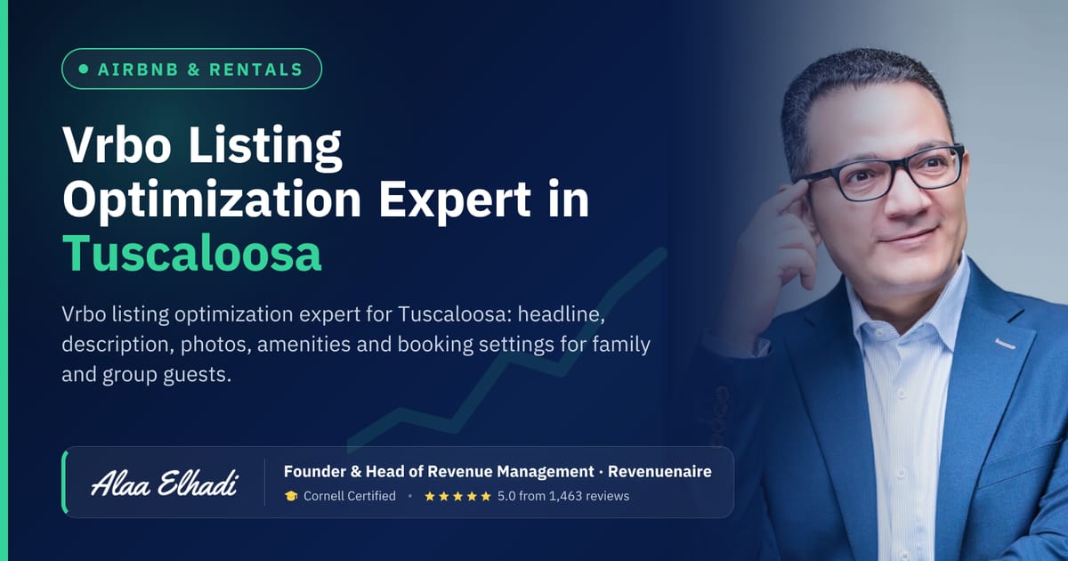 Vrbo Listing Optimization Expert in Tuscaloosa, United States