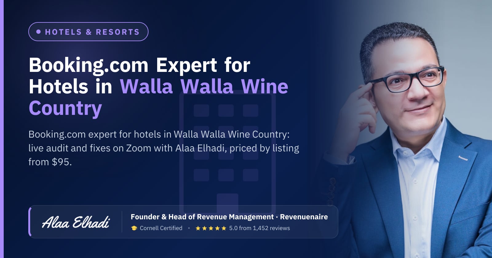 Booking.com Optimization Expert for Hotels in Walla Walla Wine Country, United States